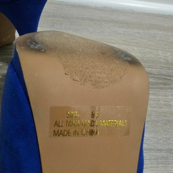 Qupid Royal Blue Peep Toe Pump 8.5 - Picture 5 of 8